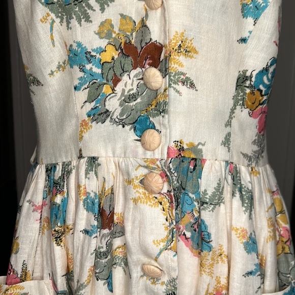 Zimmermann Clover Halter Midi Shirt Dress In Honey Peony Floral Size AU 3, US 10 - Picture 3 of 13